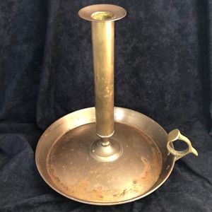 Brass large candlestick Holder Vintage 14”